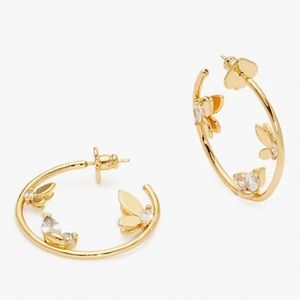 Kate Spade social butterfly hoop earrings